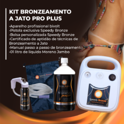 Kit Bronzeamento a Jato Speedy Bronze PRO Plus - Aparelho Profissional Bivolt + 01 Litro + Aplicador Exclusivo + Bolsa Para Transporte