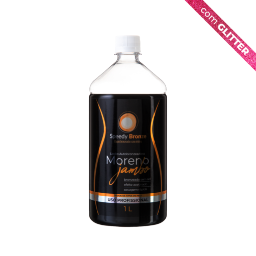 01 Litro do Produto Líquido Para Bronzeamento  a Jato Moreno Jambo COM GLITTER